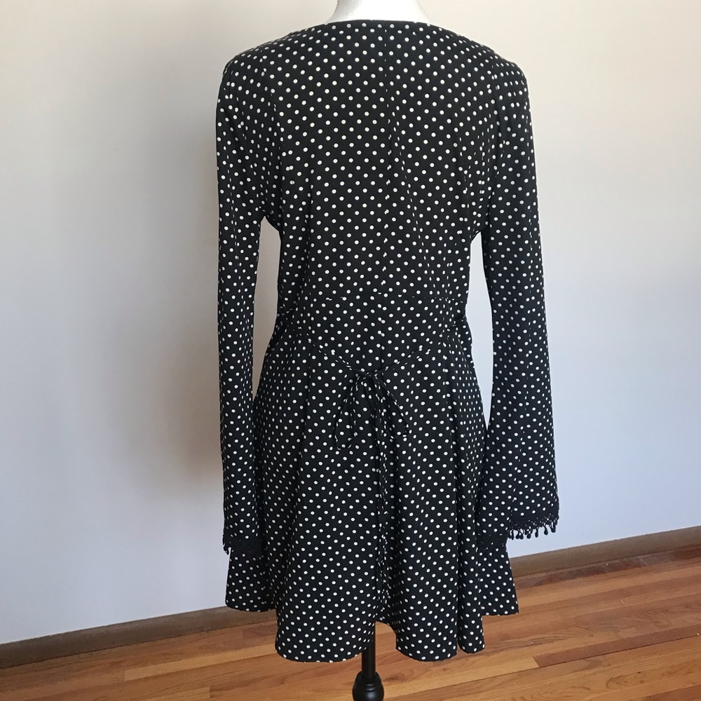 American Rag Black and White Polka Dot Long Sleeve Dress - Picture 4 of 9